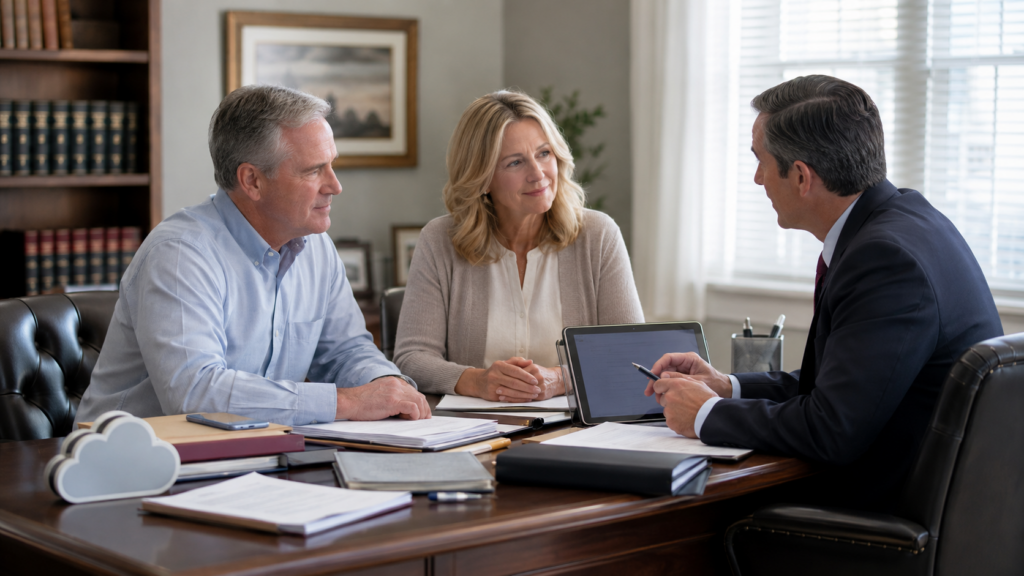 Alabama couple reviewing digital assets during estate planning