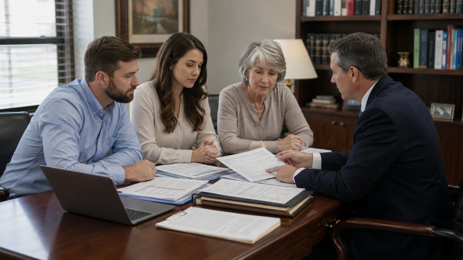 Alabama family reviewing small estate summary distribution documents