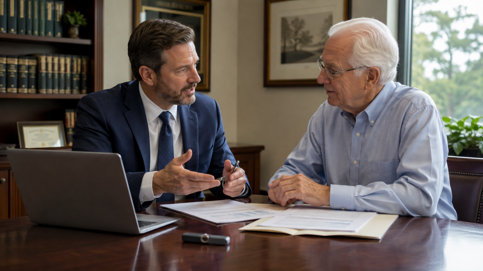 Attorney discussing cryptocurrency inheritance with an Alabama client