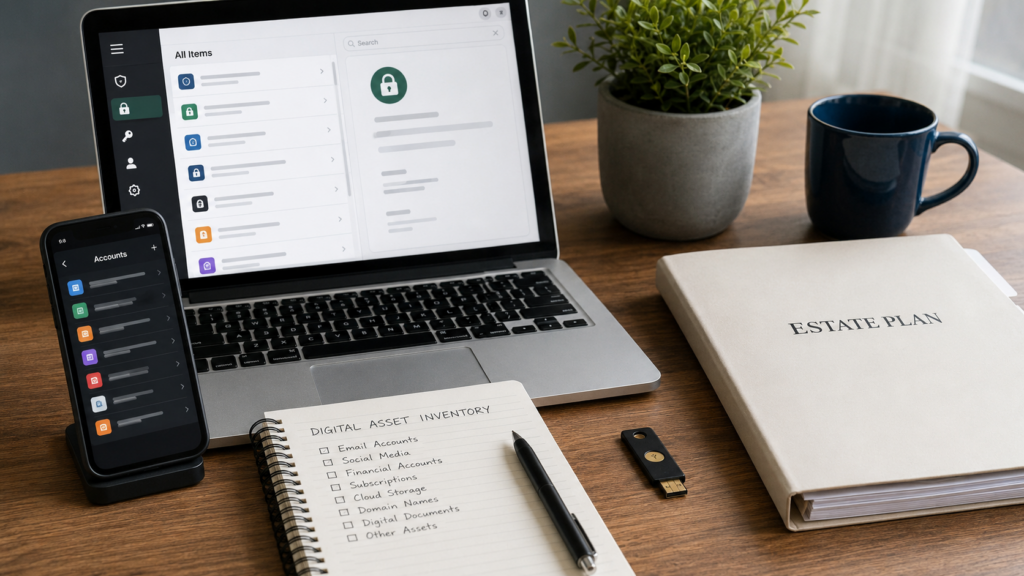 Organized digital asset inventory for an Alabama estate plan