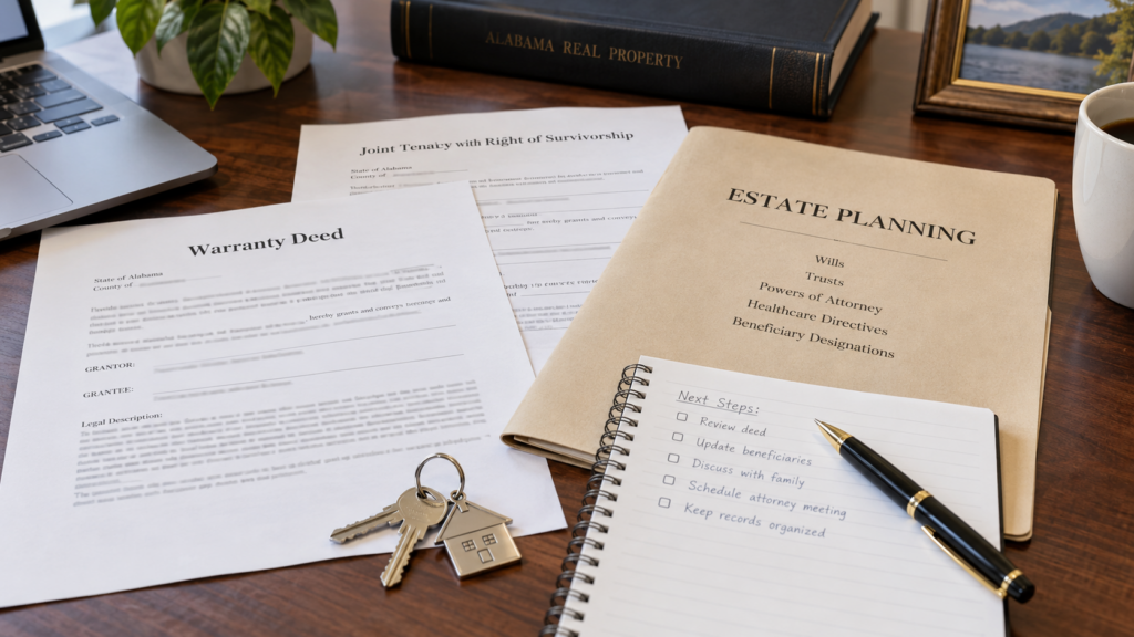 Alabama deed and survivorship documents for estate planning